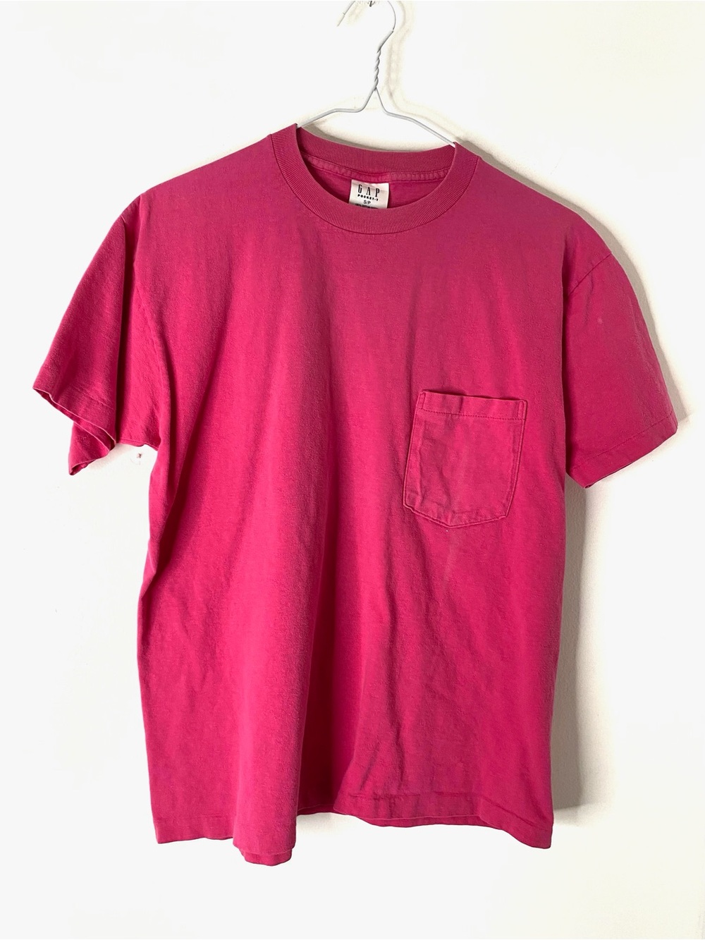 GAP Pink Pocket Tee Crew Neck 100% Cotton Short Sleeve Basic Casual T Shirt